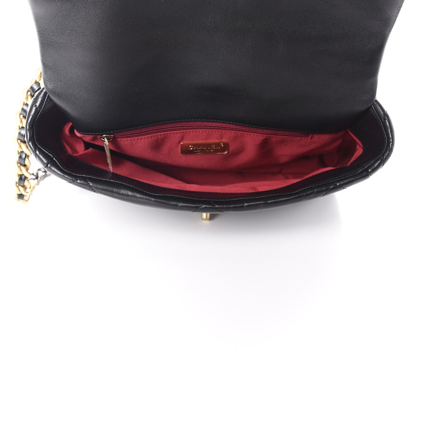 Goatskin Quilted Large 19 Flap Black