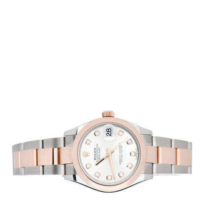 Rolex Stainless Steel 18K Everose Gold Diamond 31mm Oyster Perpetual Datejust Watch Silver 278241 2 of 5