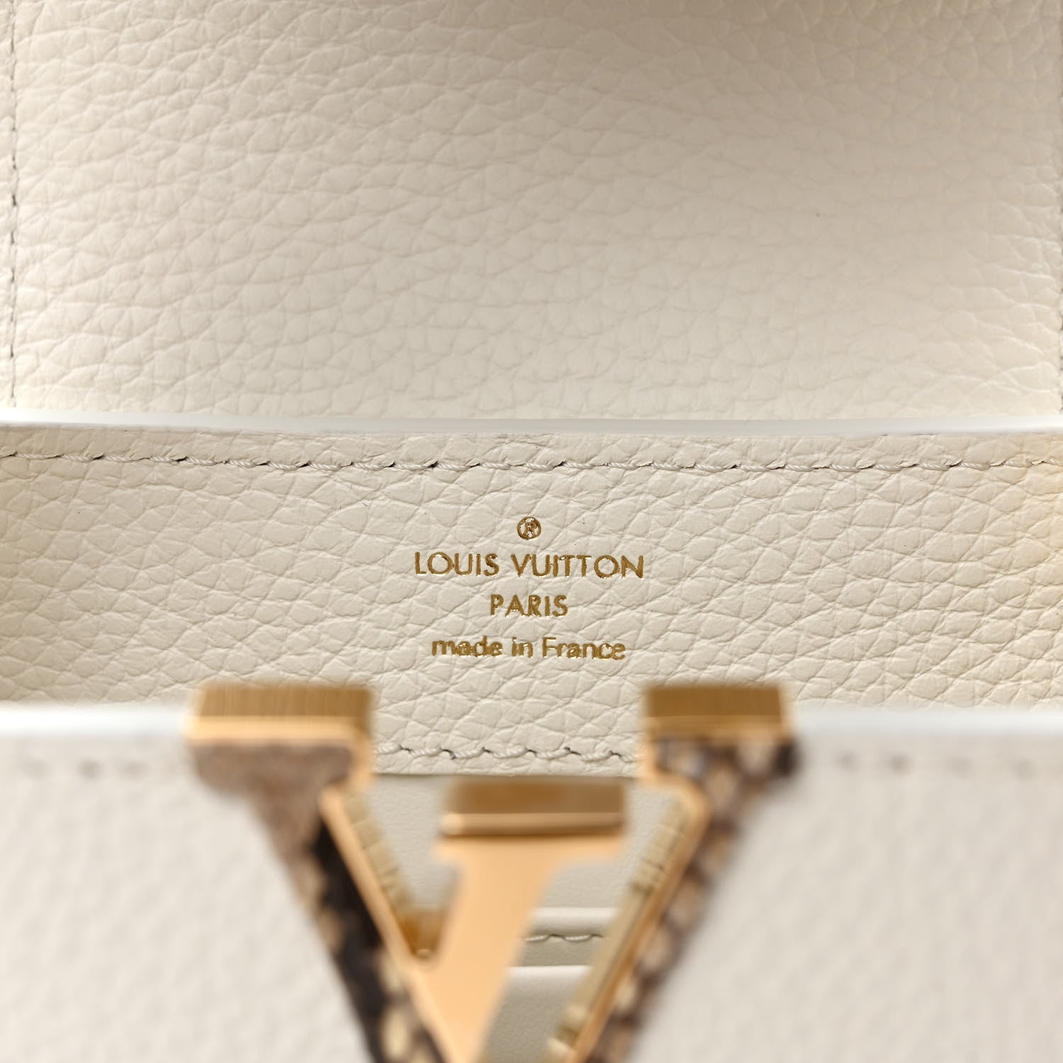 Louis Vuitton Taurillon Snakeskin Capucines Mini White 5 of 8