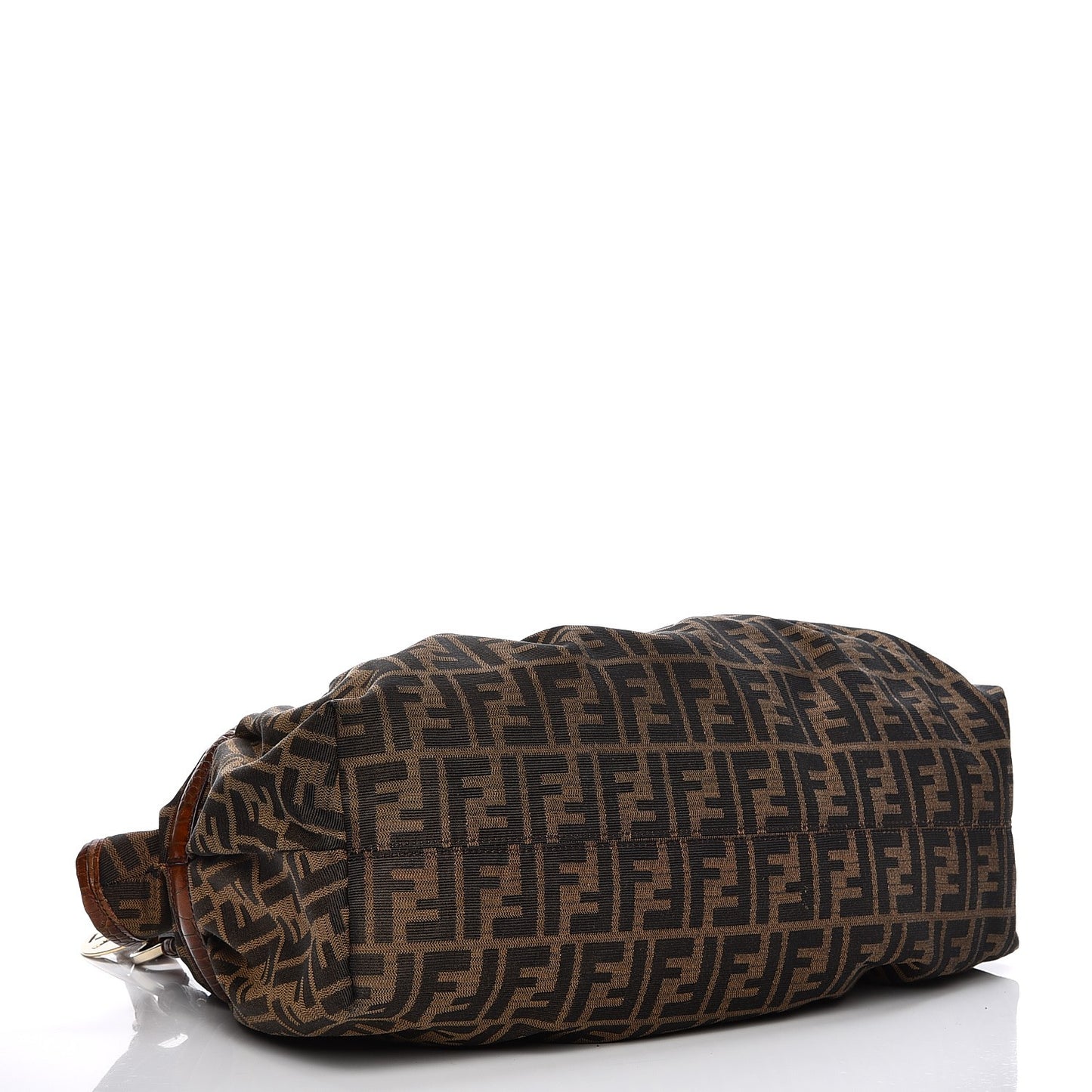 Zucca Calfskin Crocodile Embossed Large Chef Shopper Tote Tobacco