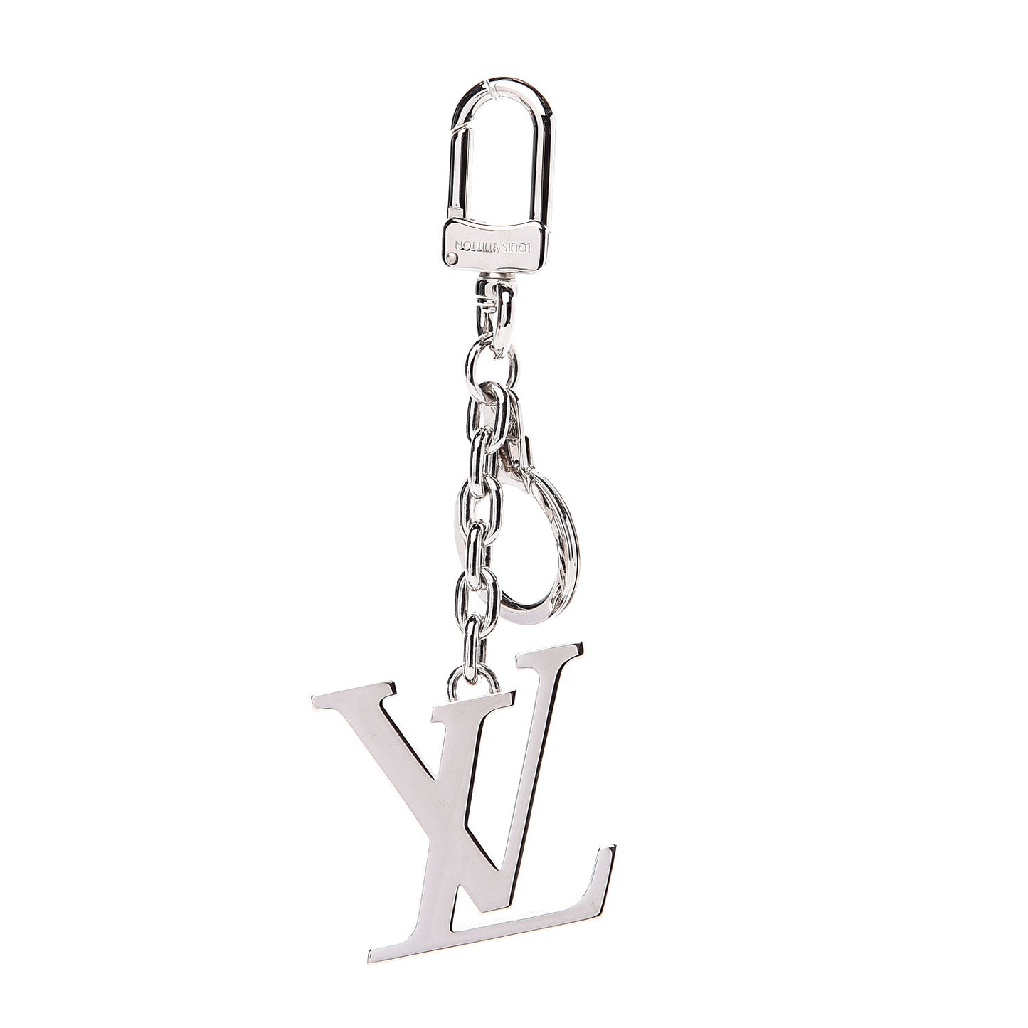 LV Facettes Bag Charm Key Holder Silver