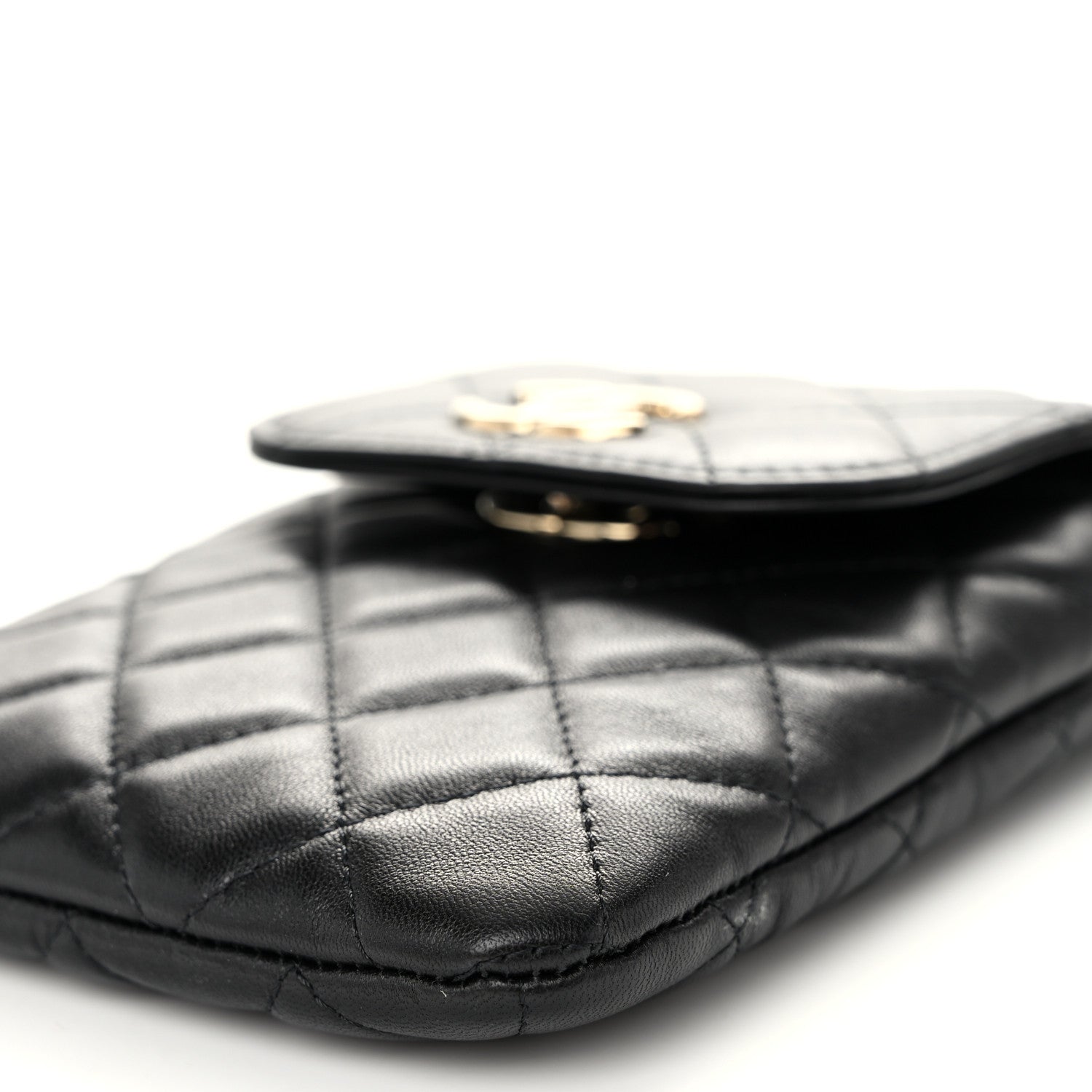 Chanel Lambskin Quilted CC Phone Holder Black 11 of 12
