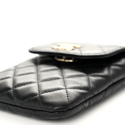 Chanel Lambskin Quilted CC Phone Holder Black 11 of 12
