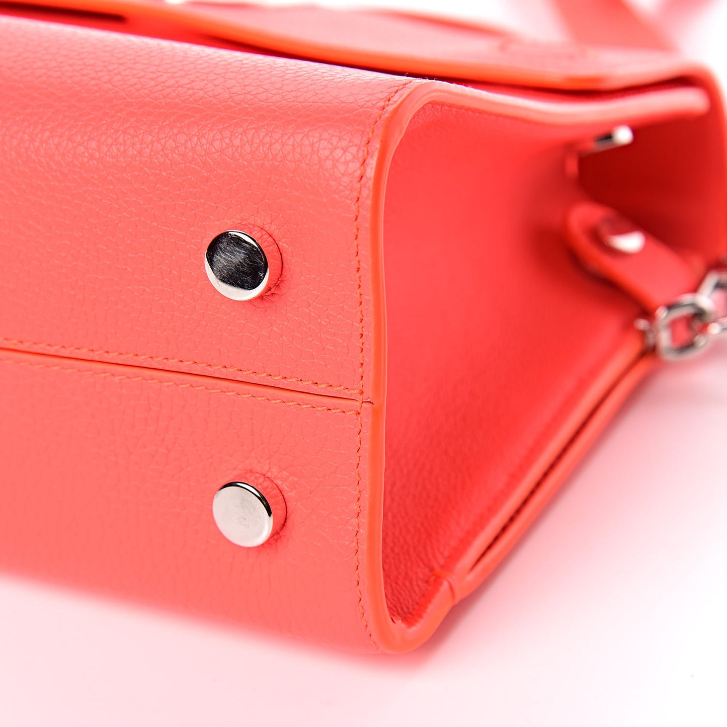 Grained Calfskin Mini Diorever Flap Fluorescent Goji Pink