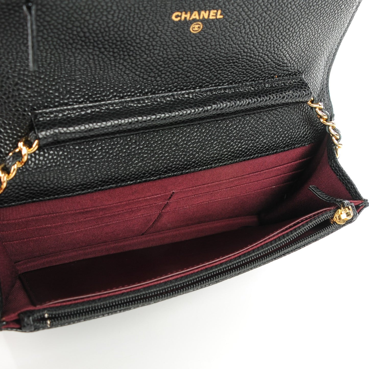Caviar Quilted Wallet On Chain WOC Black