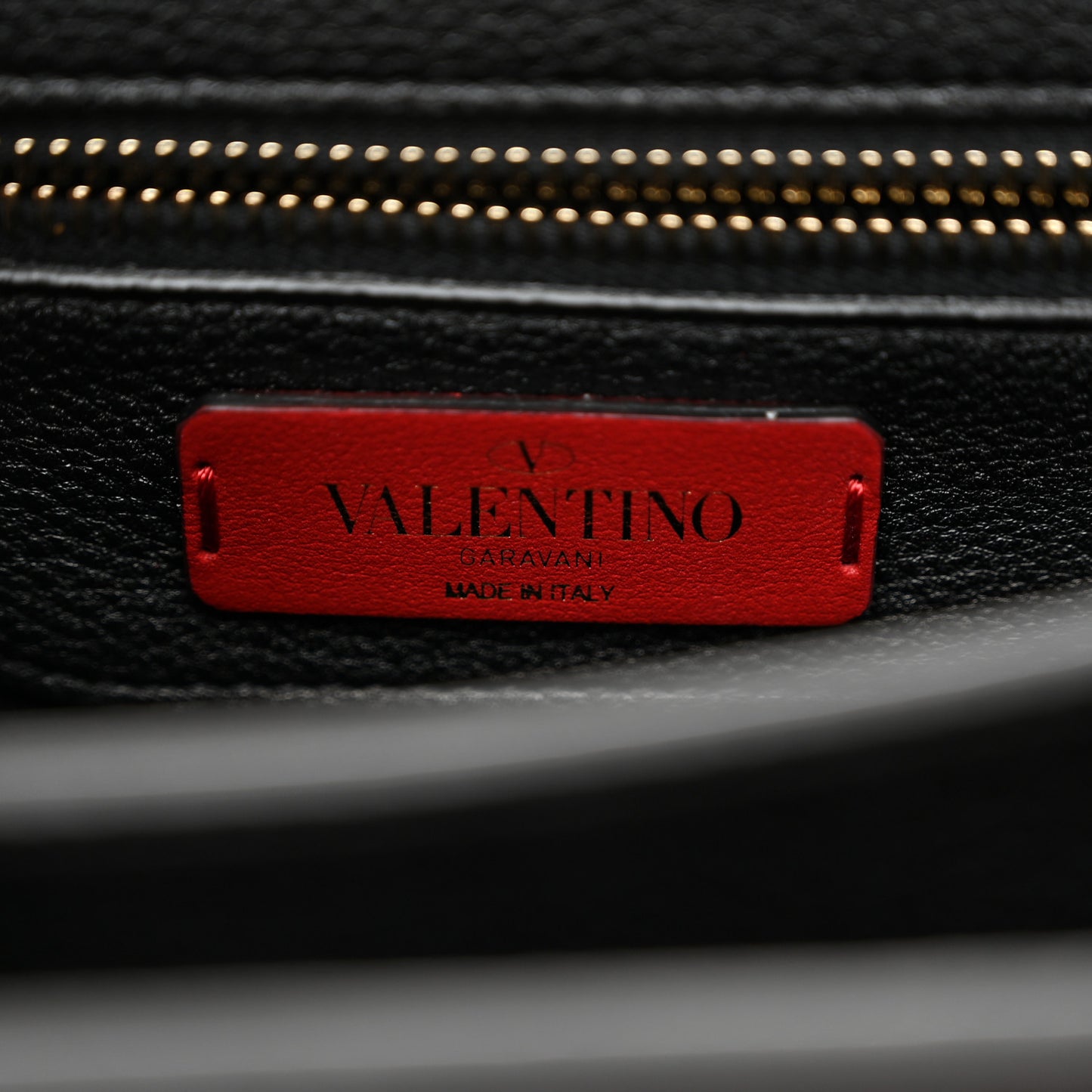 Grainy Calfskin Embossed VLTN Uptown Top Handle Bag Black