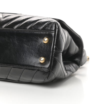 Chanel Calfskin Chevron Quilted Mini Coco Handle Flap Black 10 of 11