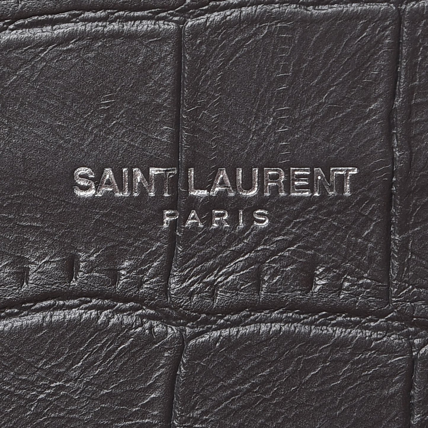 Calfskin Crocodile Embossed Small Sac De Jour Coal
