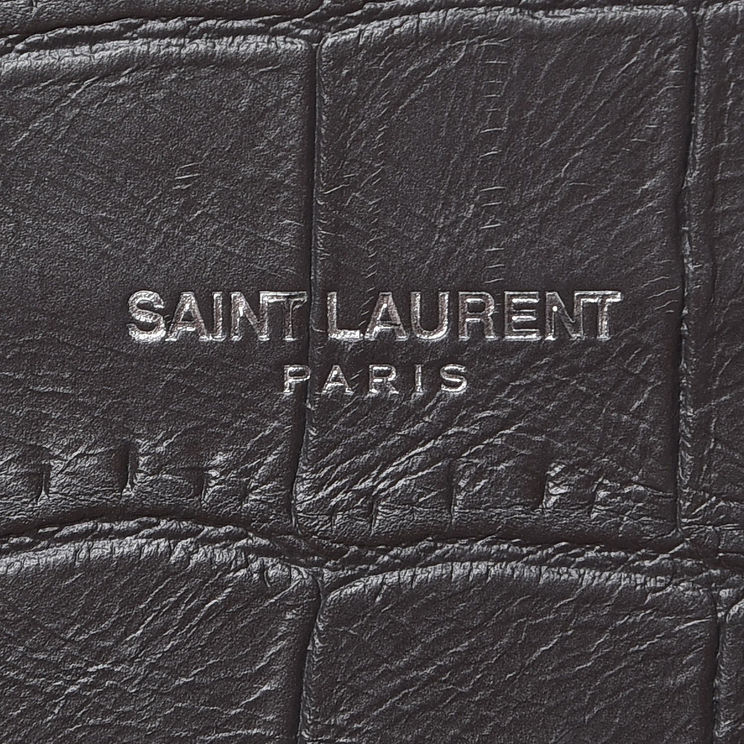 Saint Laurent Calfskin Crocodile Embossed Small Sac De Jour Coal 8 of 10