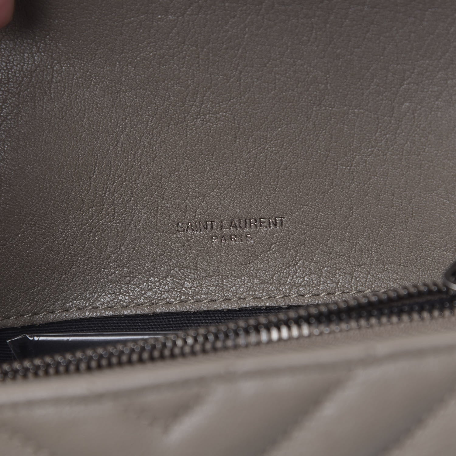 Saint Laurent Sheepskin Matelasse Chevron Monogram Medium College Bag Light Coal 7 of 9