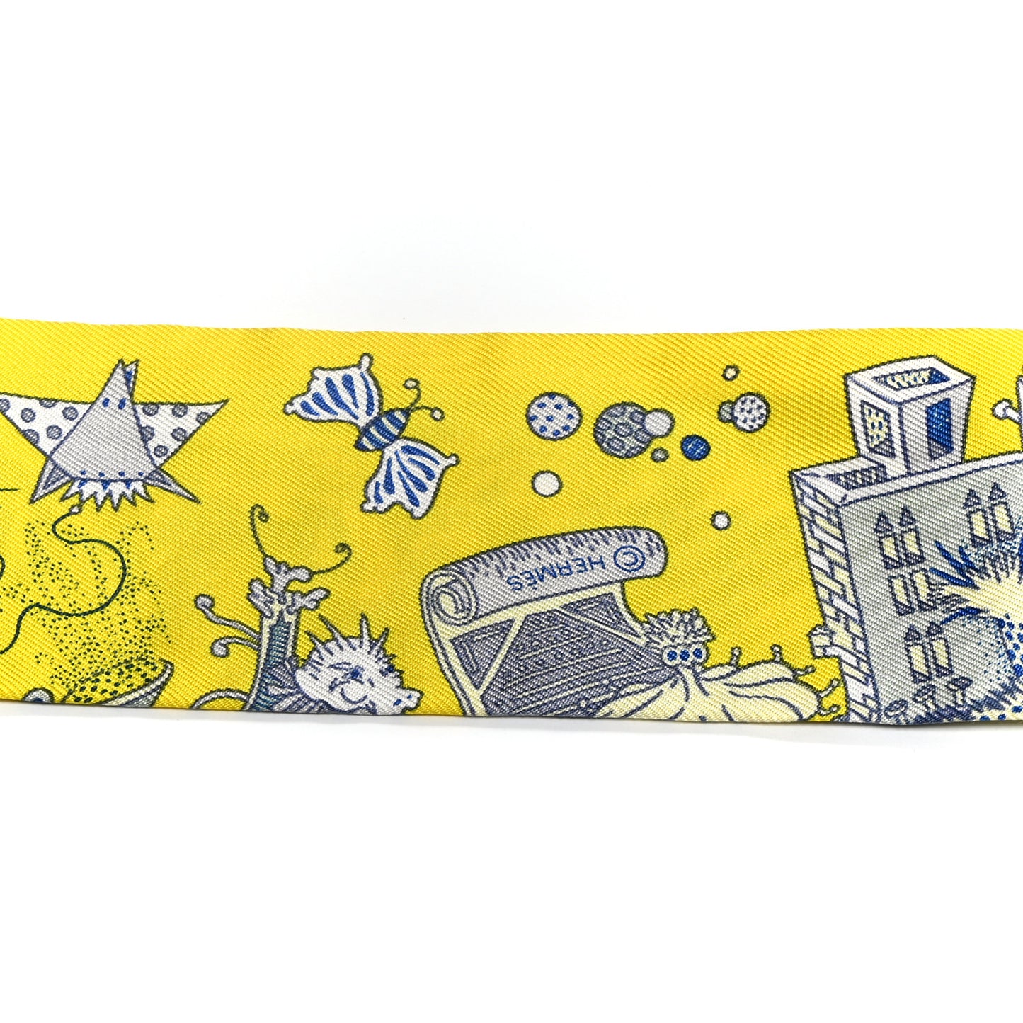 Silk La Folle Parade Twilly Jaune Vif Bleu Gris