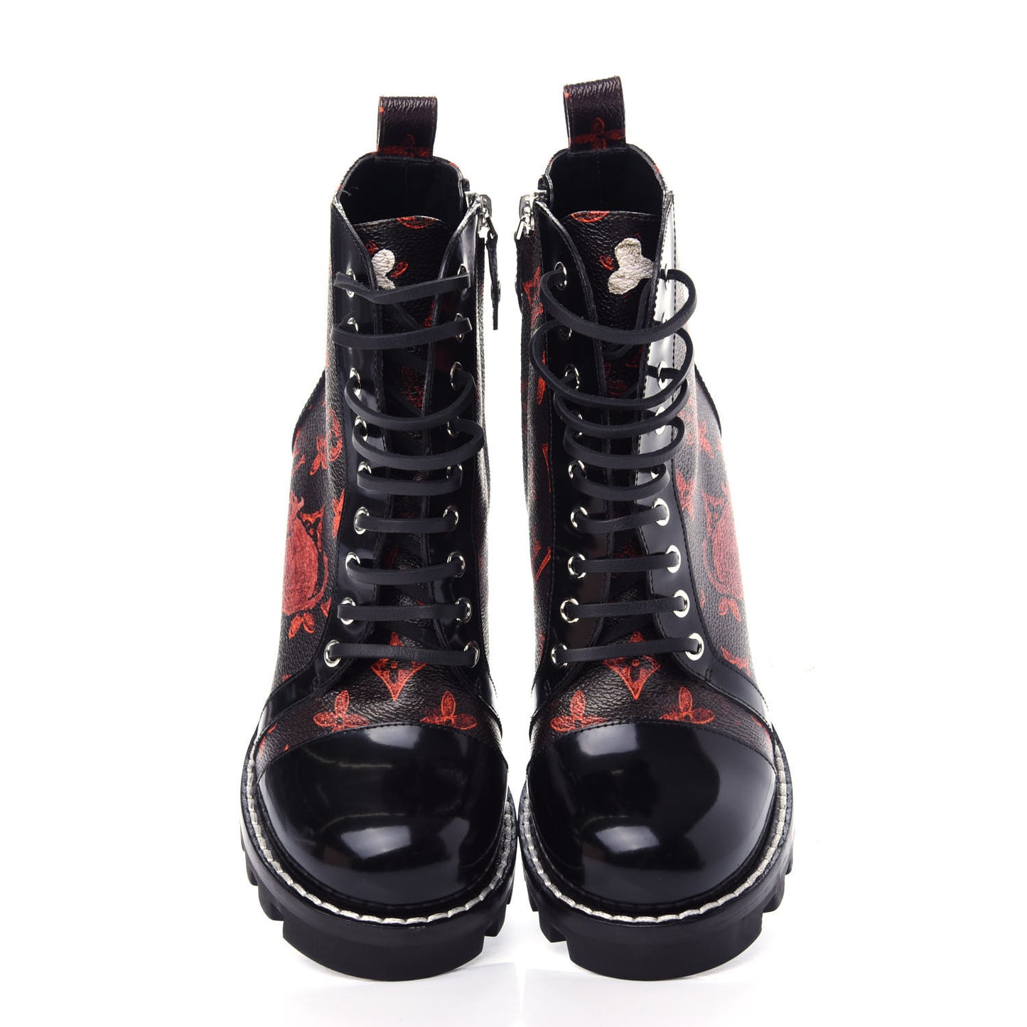 Patent Calfskin Catogram Star Trail Ankle Boots 39 Black Marron