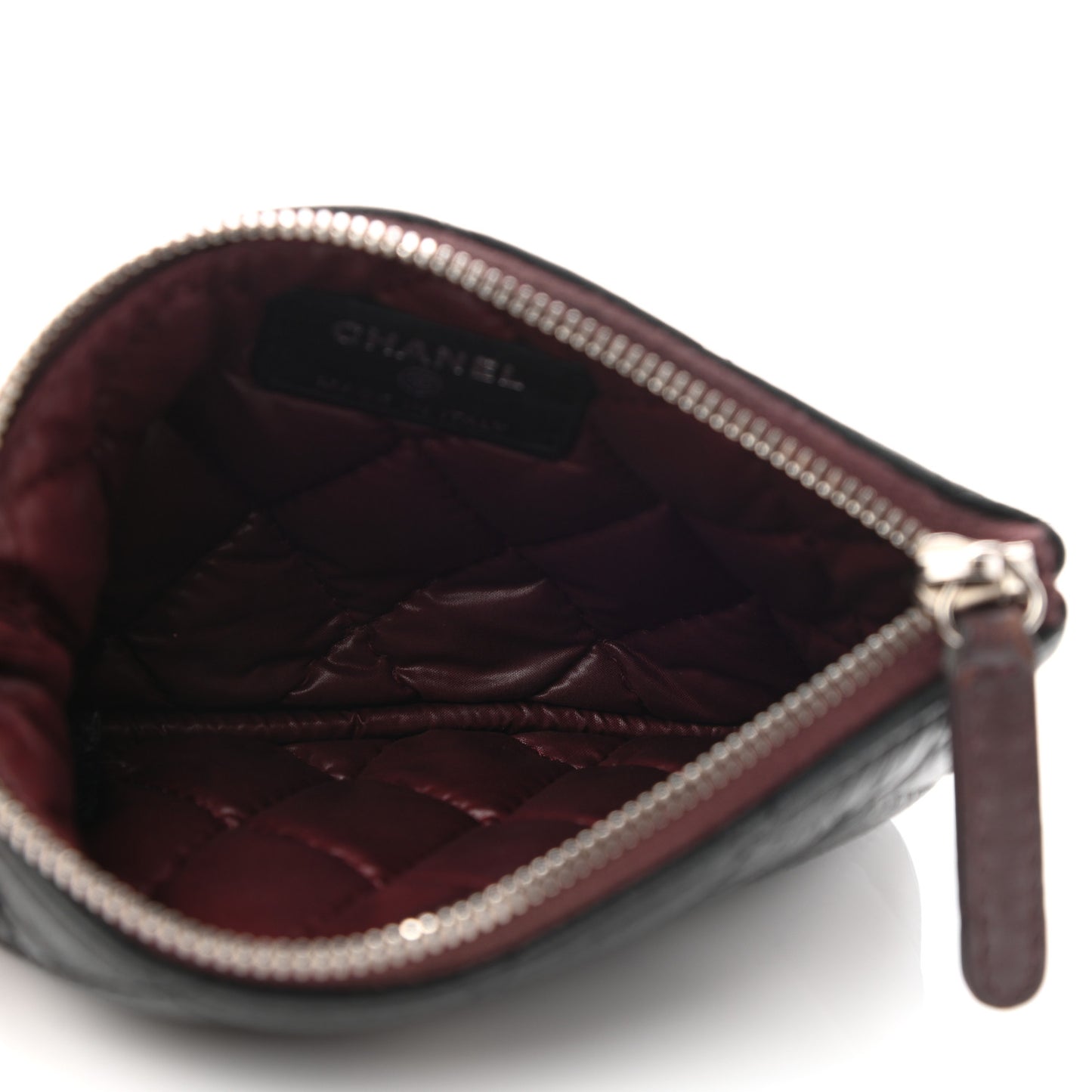 Lambskin Quilted Small Cosmetic Case Black