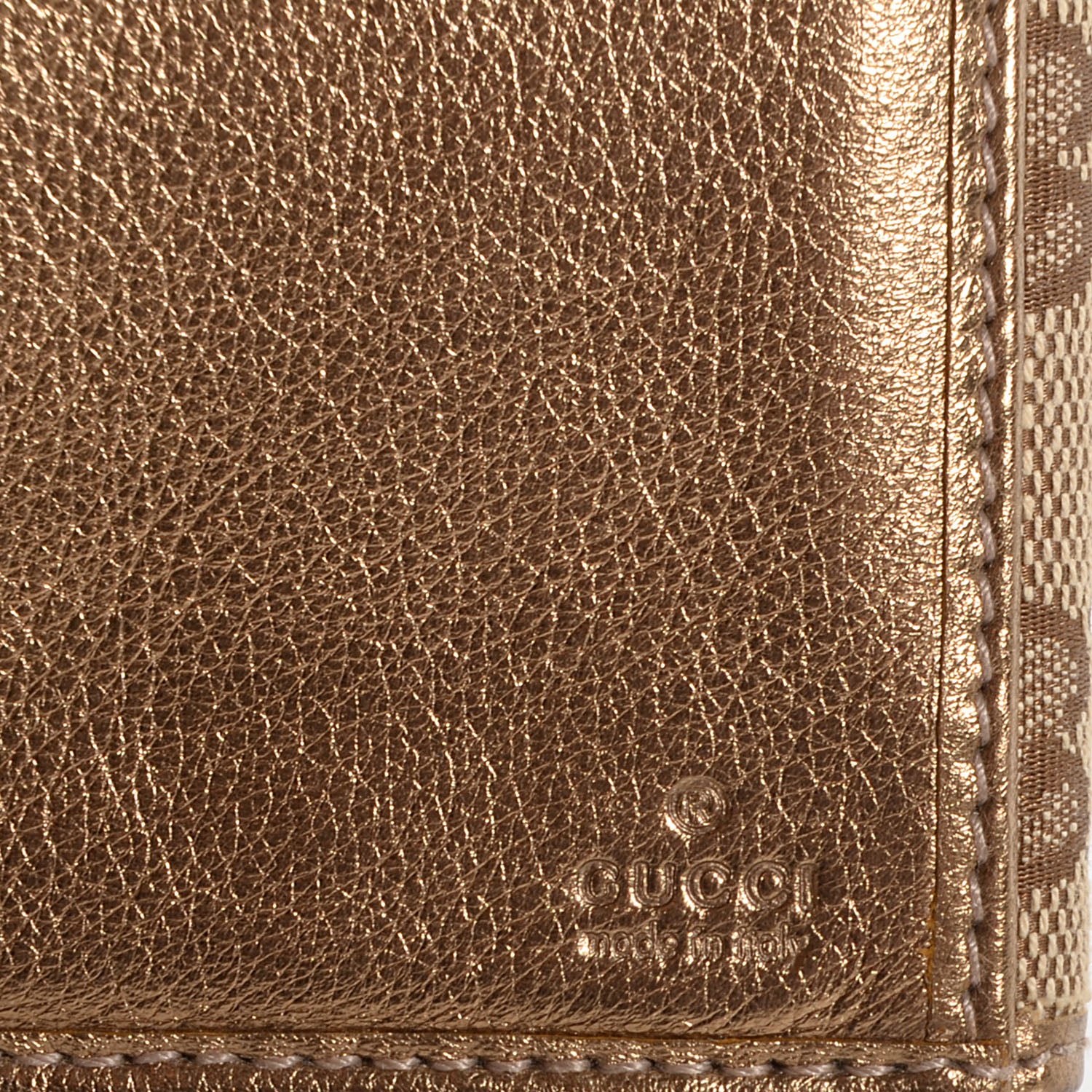 Gucci Monogram Icon Bar Continental Flap Wallet Metallic Gold 6 of 7
