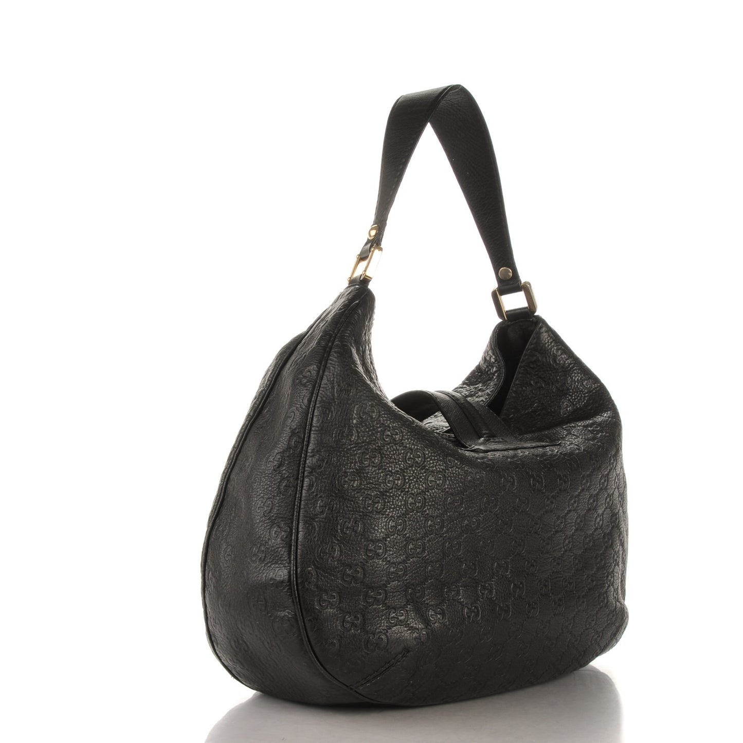 Guccissima Large New Ladies Web Hobo Black