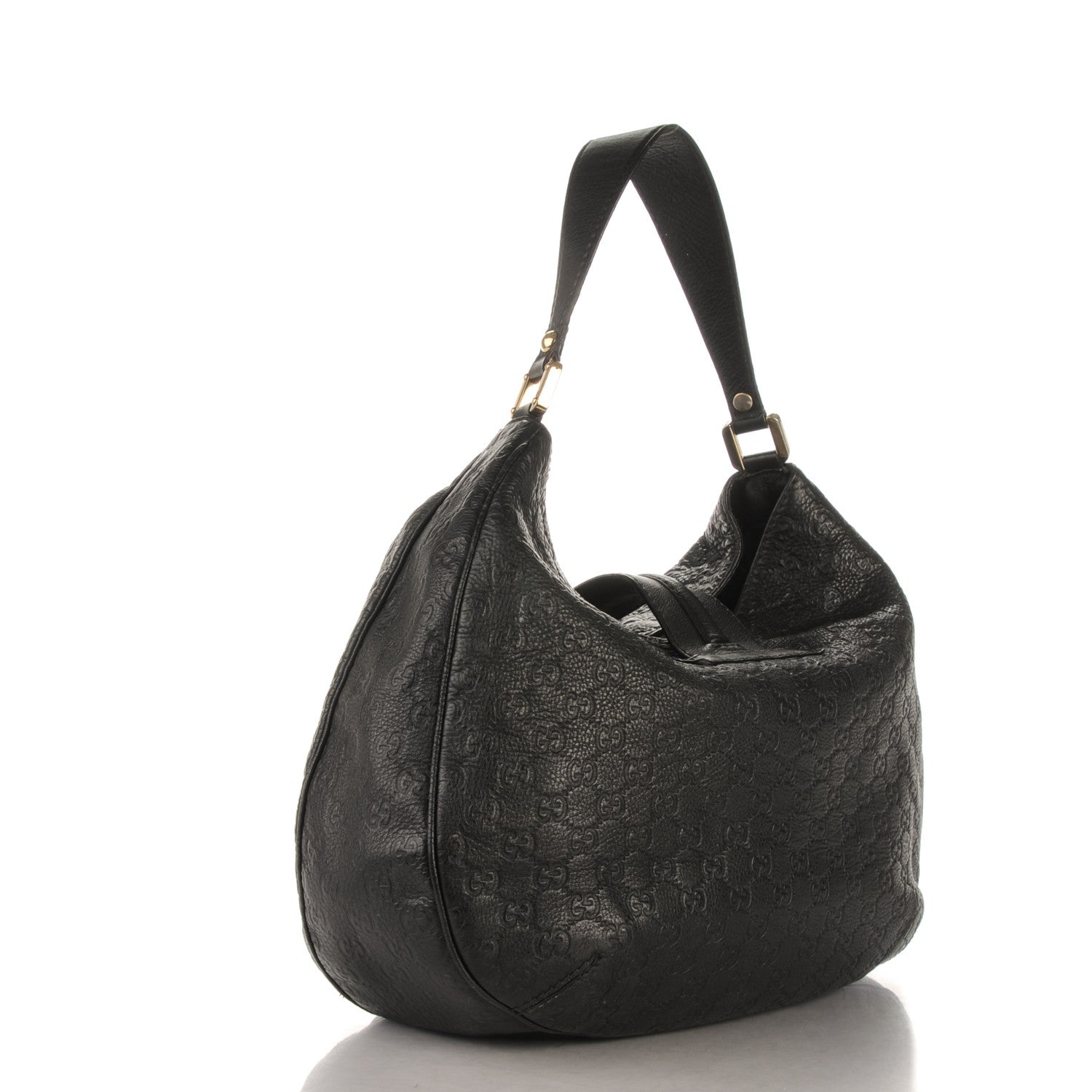 Gucci Guccissima Large New Ladies Web Hobo Black 3 of 8
