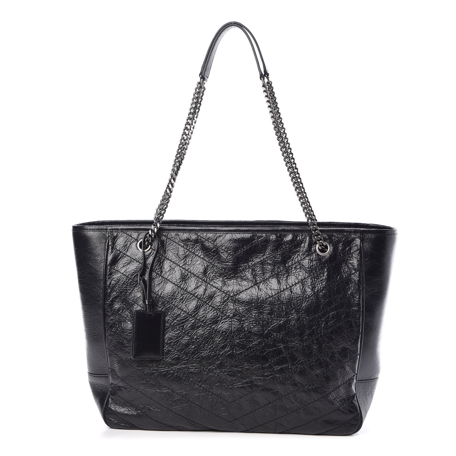 Saint Laurent Crinkled Calfskin Matelasse Monogram Large Niki Shopping Tote Bag Black 1 of 7