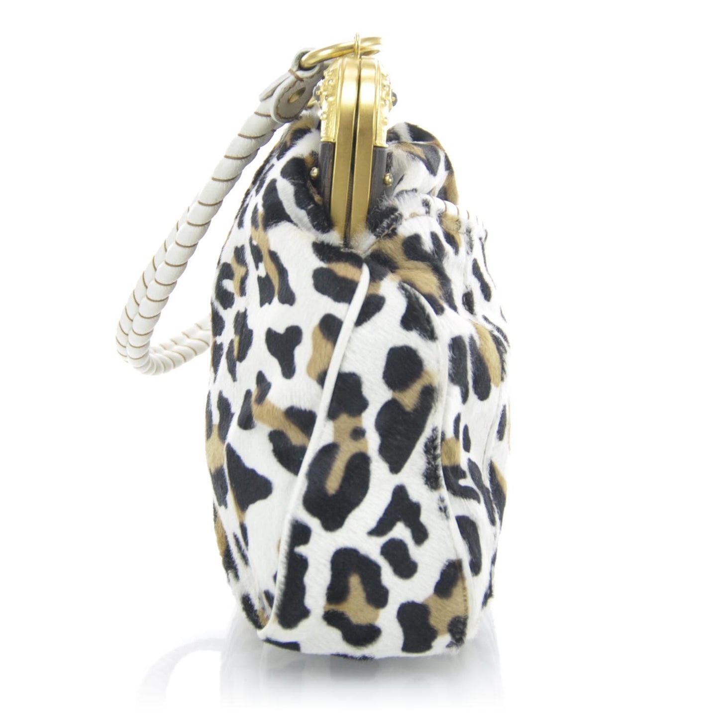 Leopard Print Pony Hair Frame Bag