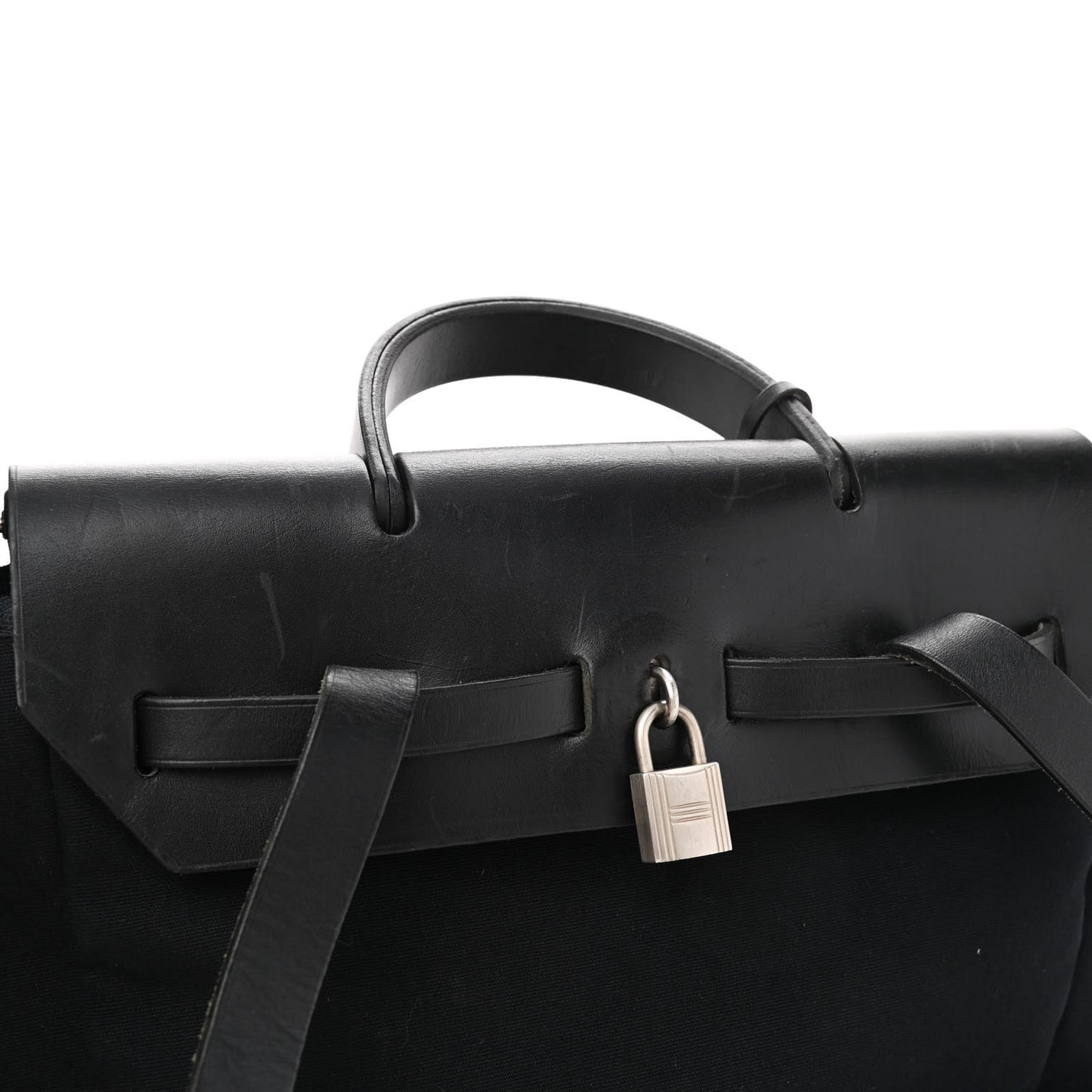 Toile Vache Calfskin Herbag 30 PM Backpack Black