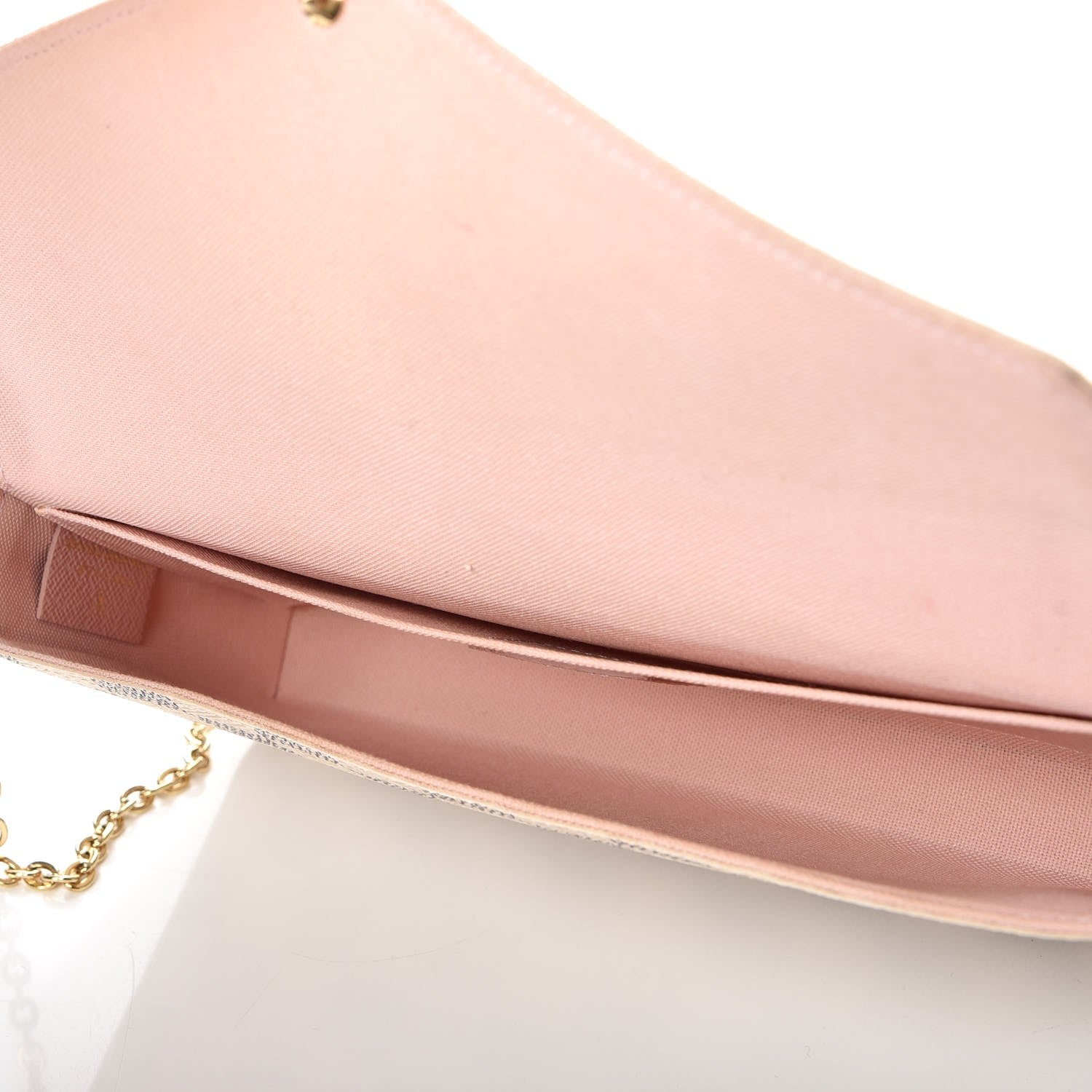 Louis Vuitton Damier Azur Pochette Felicie Chain Wallet Rose Ballerine 5 of 10