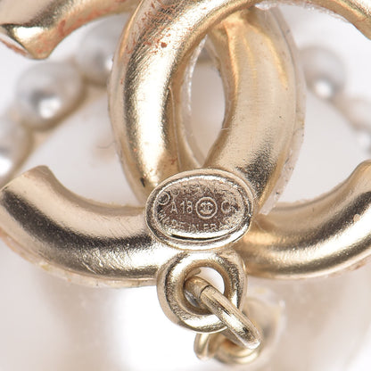 Chanel Pearl CC Drop Earrings Light Gold 3 of 4