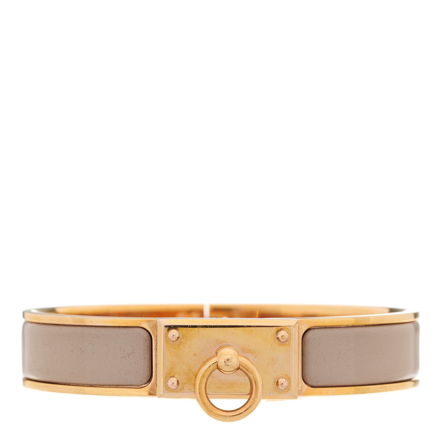 Enamel Clic Anneau Bracelet PM Marron Glace