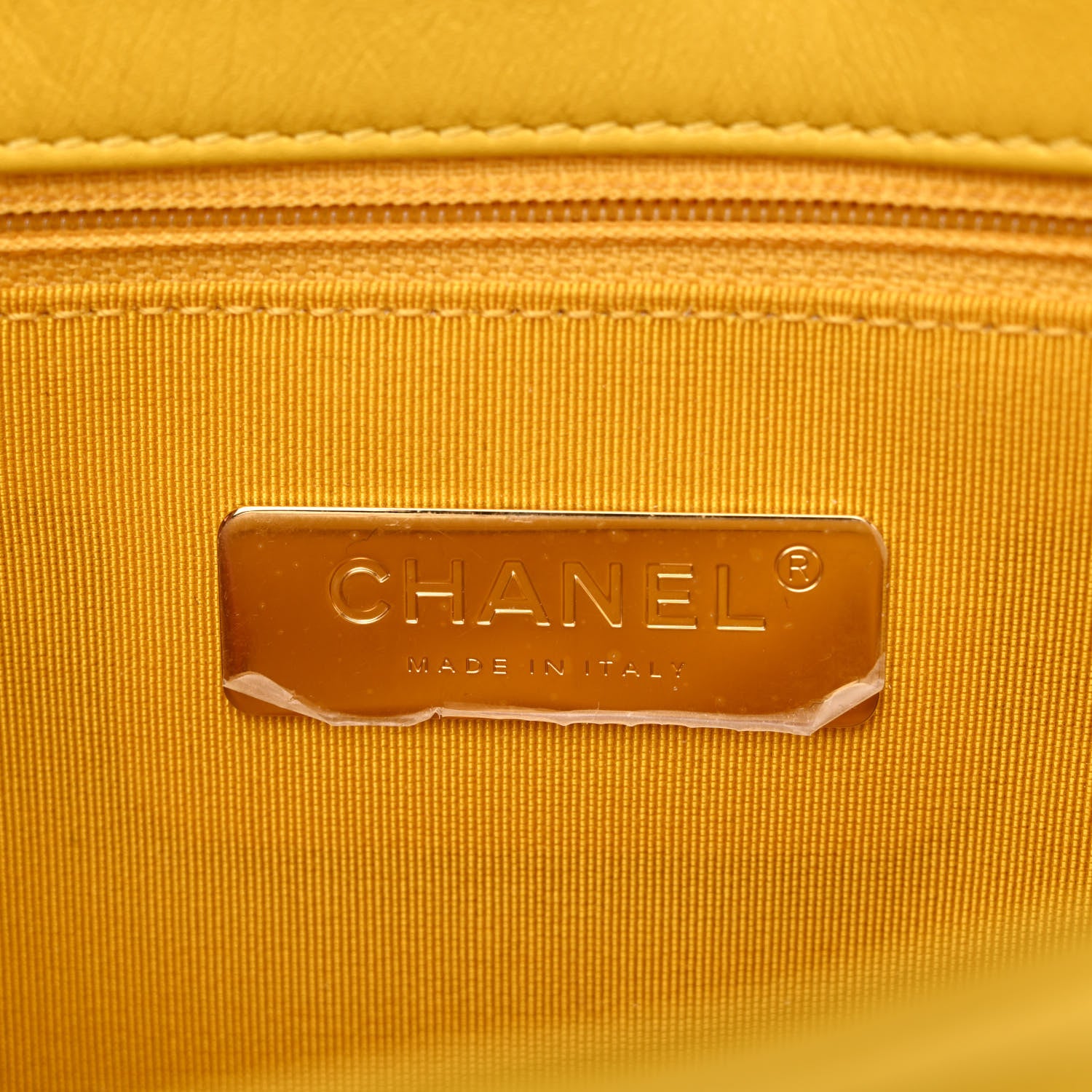 Chanel Lambskin Quilted Medium Chanel 19 Flap Yellow 6 of 11