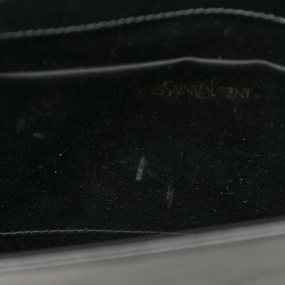 Saint Laurent Textured Patent Monogram Large Belle De Jour Clutch Black 10 of 13