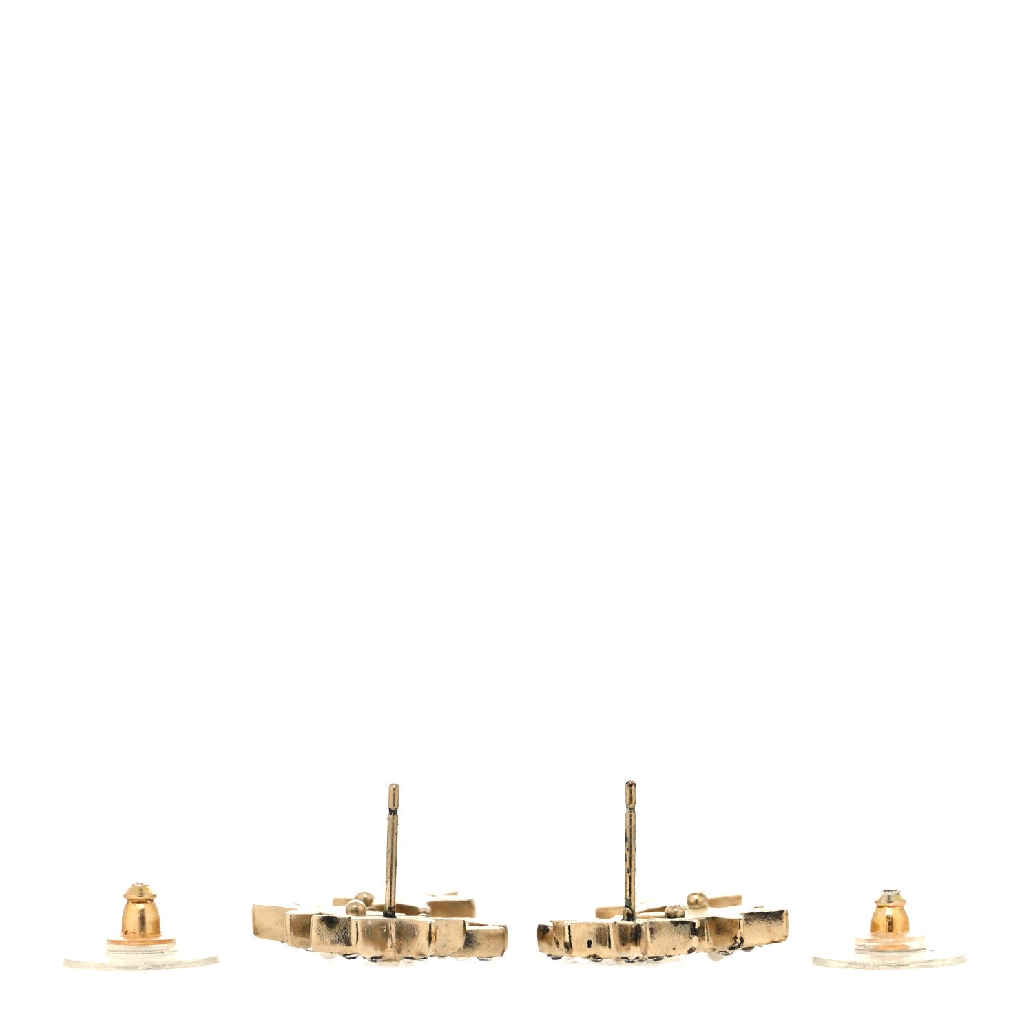 Chanel Crystal Pearl CC Star Earrings Gold 3 of 6
