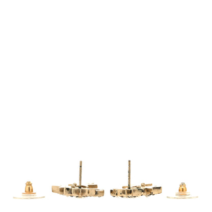 Chanel Crystal Pearl CC Star Earrings Gold 3 of 6