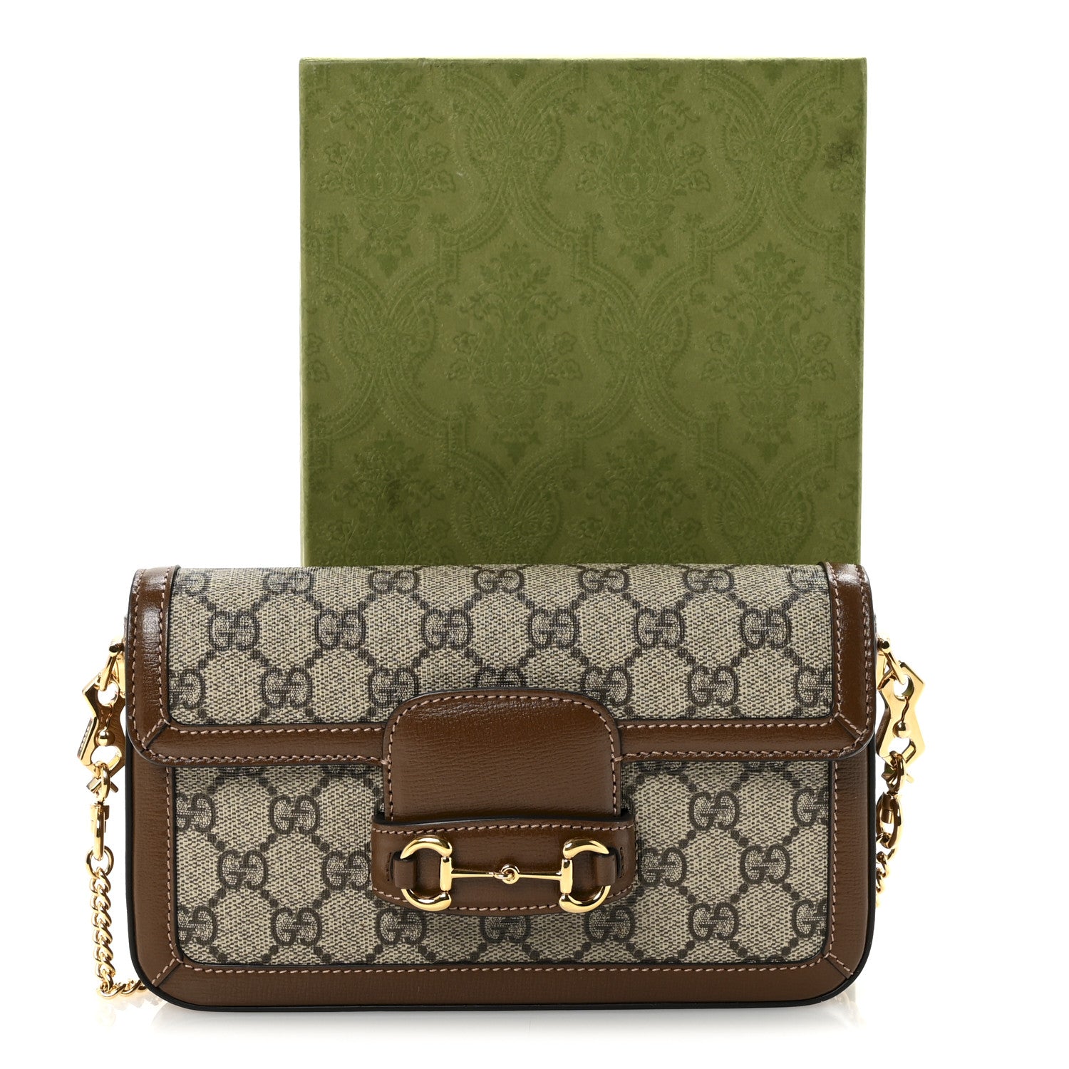 Gucci GG Supreme Monogram Azalea Calfskin Horsebit 1955 Mini Bag Beige Ebony Brown Sugar 11 of 11