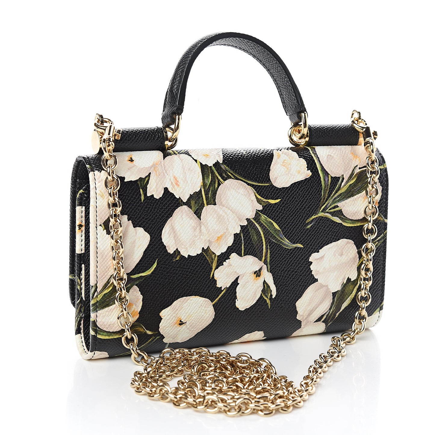 Dauphine Tulip Print Mini Von Bag Black