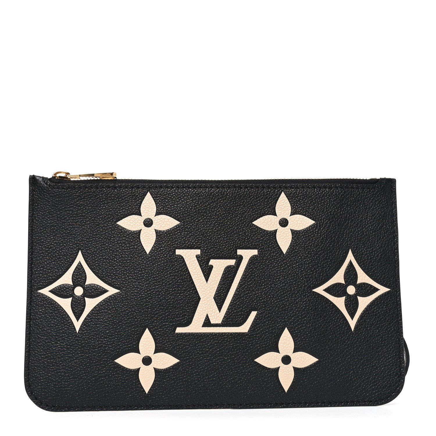 Louis Vuitton Empreinte Monogram Giant Neverfull MM Pochette Black Beige 1 of 6