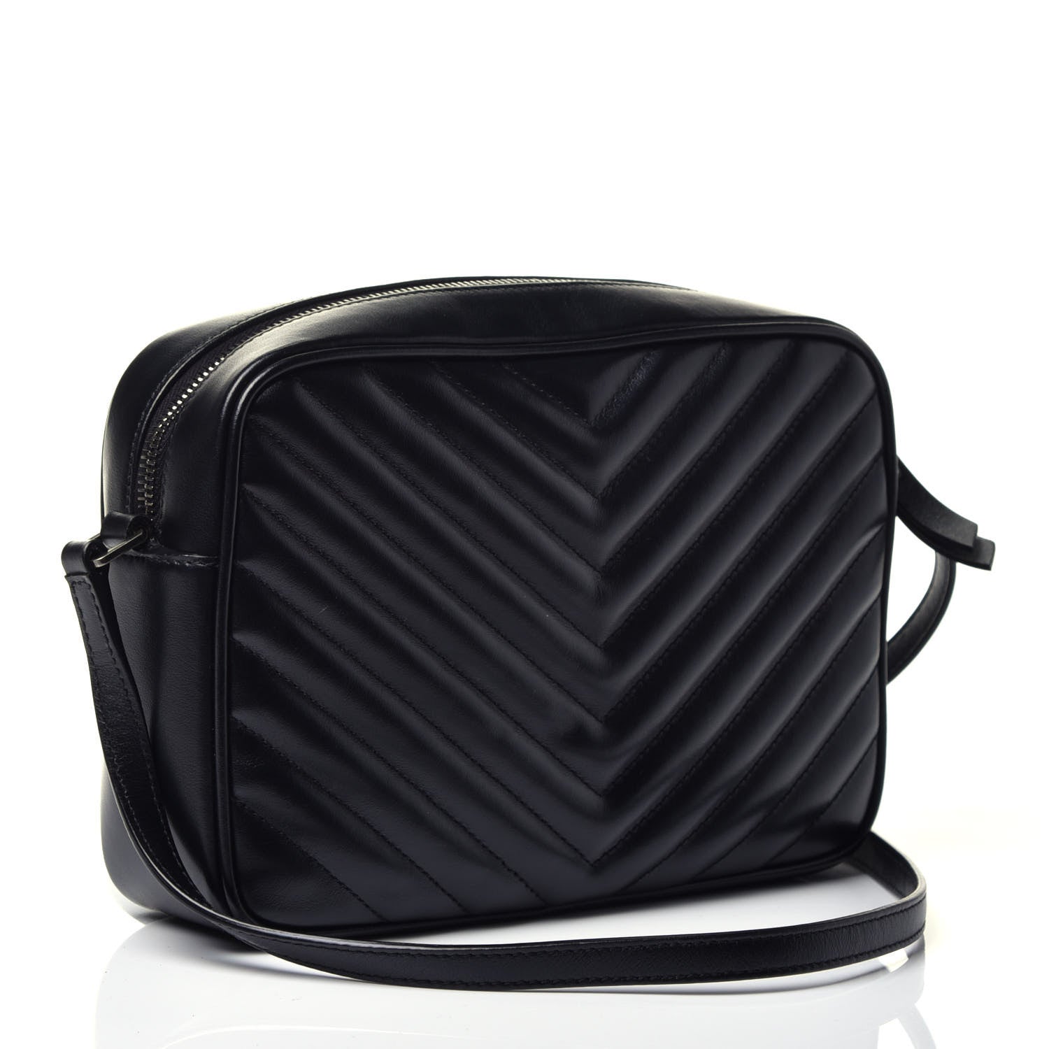 Saint Laurent Calfskin Matelasse Monogram Lou Camera Bag Black 3 of 9