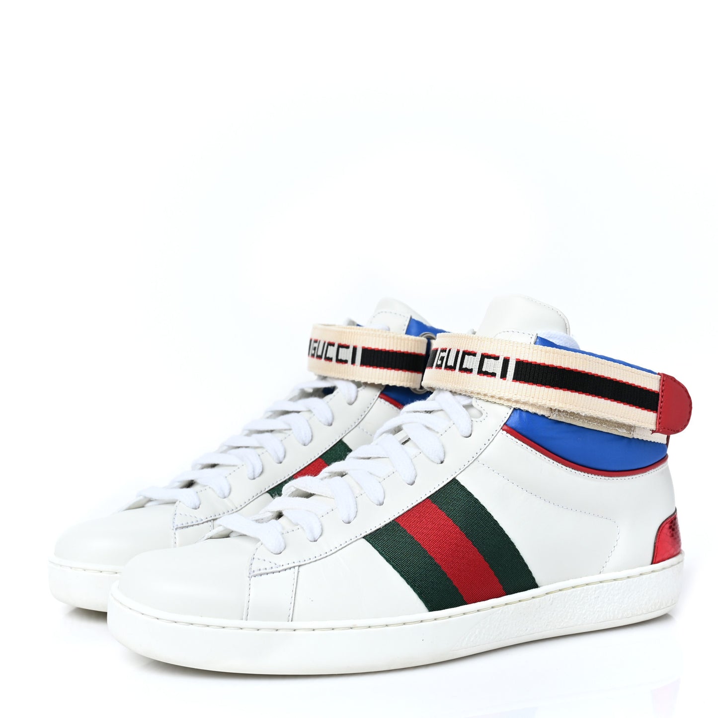 Calfskin Ayers Web Mens New Ace Stripe High Top Sneakers 6.5 White