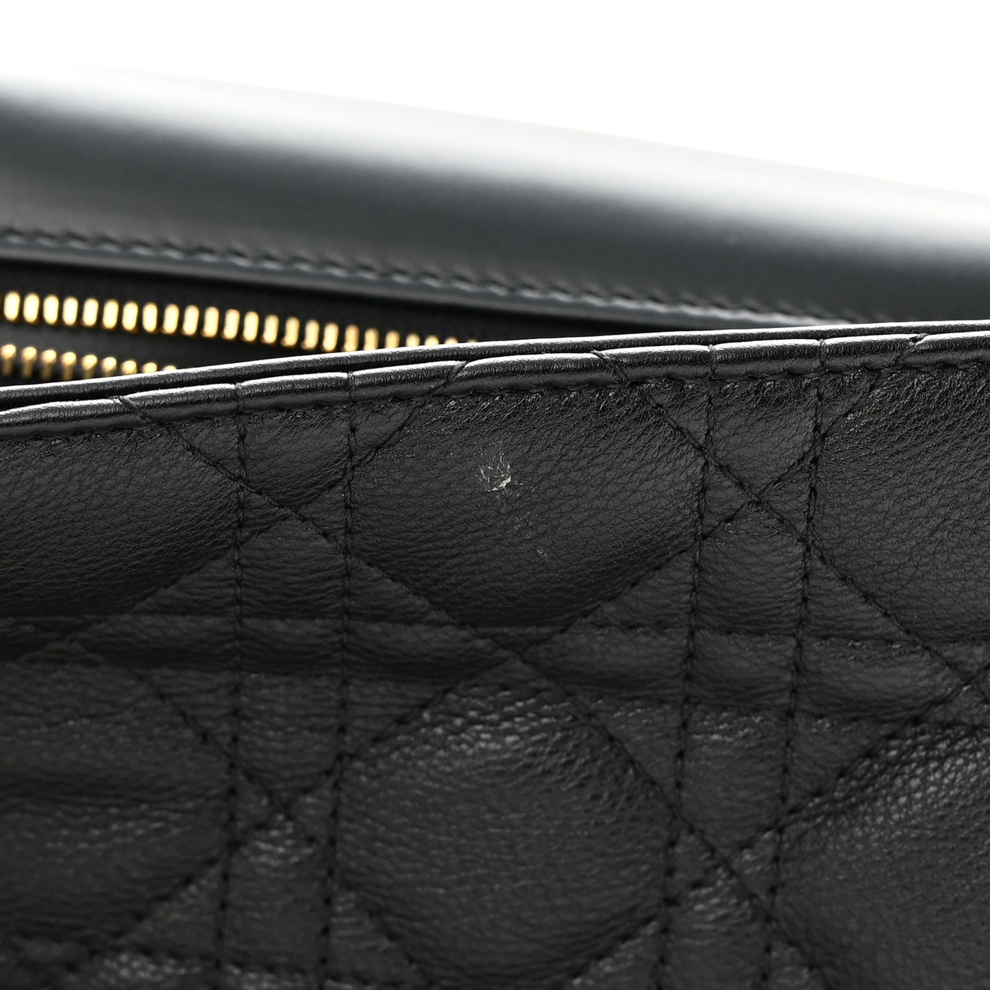 Calfskin Cannage Medium Caro Bag Black