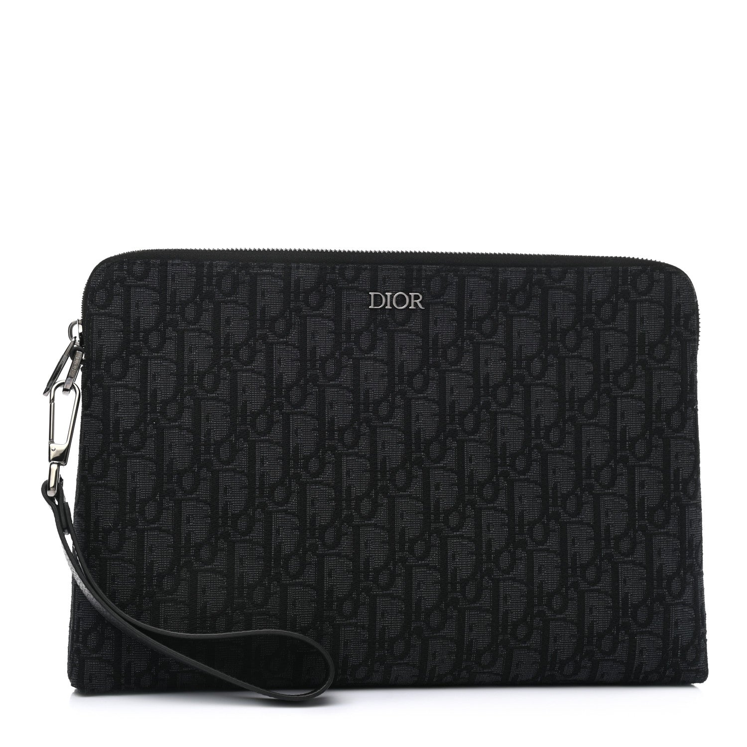 Christian Dior Oblique Jacquard Triangle Case Black Multicolor 1 of 7