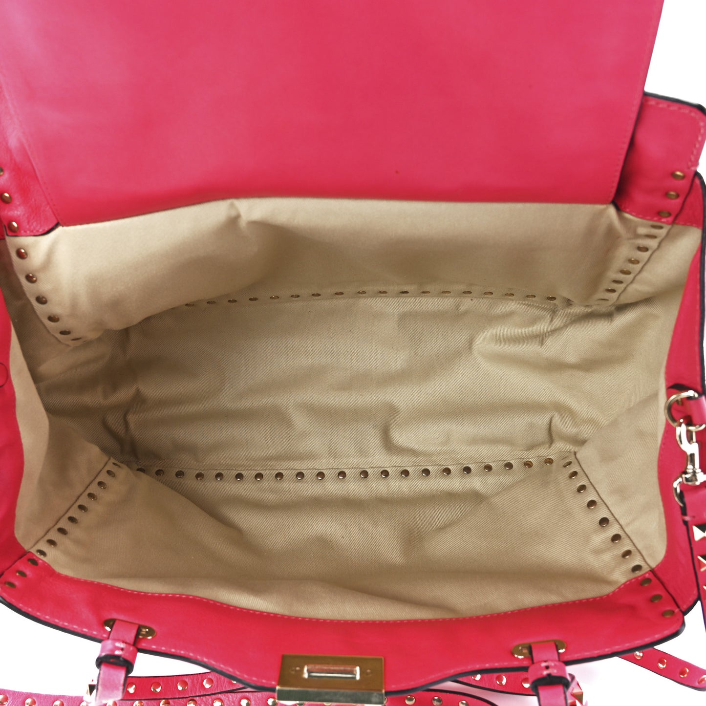 Vitello Medium Rockstud Tote Deep Rose