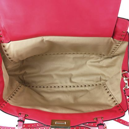 Valentino Garavani Vitello Medium Rockstud Tote Deep Rose 5 of 11