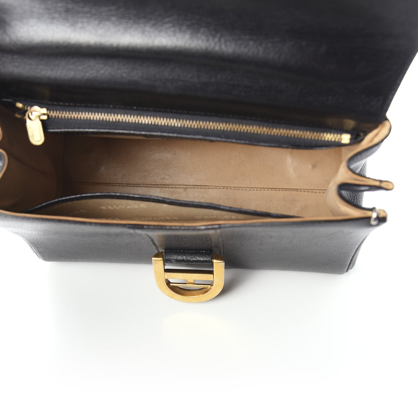 Crispy Calfskin MM Brillant Satchel Black