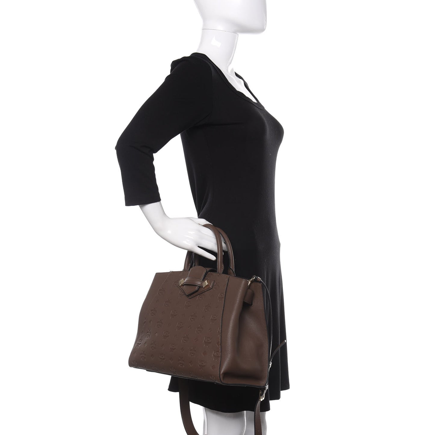 Calfskin Ottomar Monogram Medium Essential Tote Chestnut