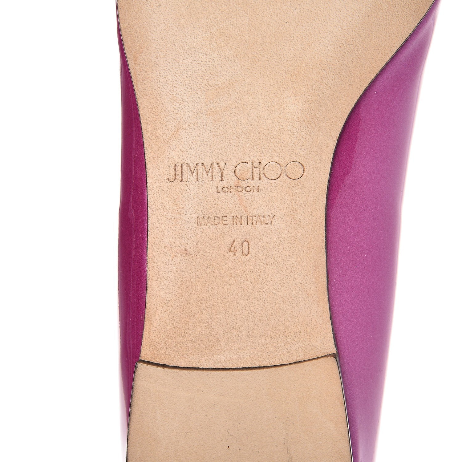 Jimmy Choo Metallic Patent Attila Pointed Flats 40 Jazzberry 9 of 9