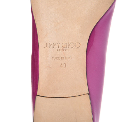 Jimmy Choo Metallic Patent Attila Pointed Flats 40 Jazzberry 9 of 9