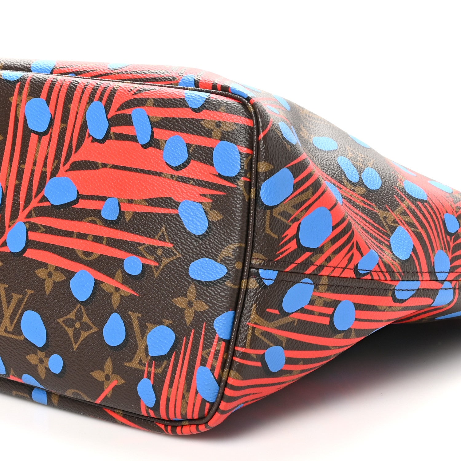 Louis Vuitton Monogram Jungle Dots Neo Neverfull MM Coquelicot Denim 10 of 10