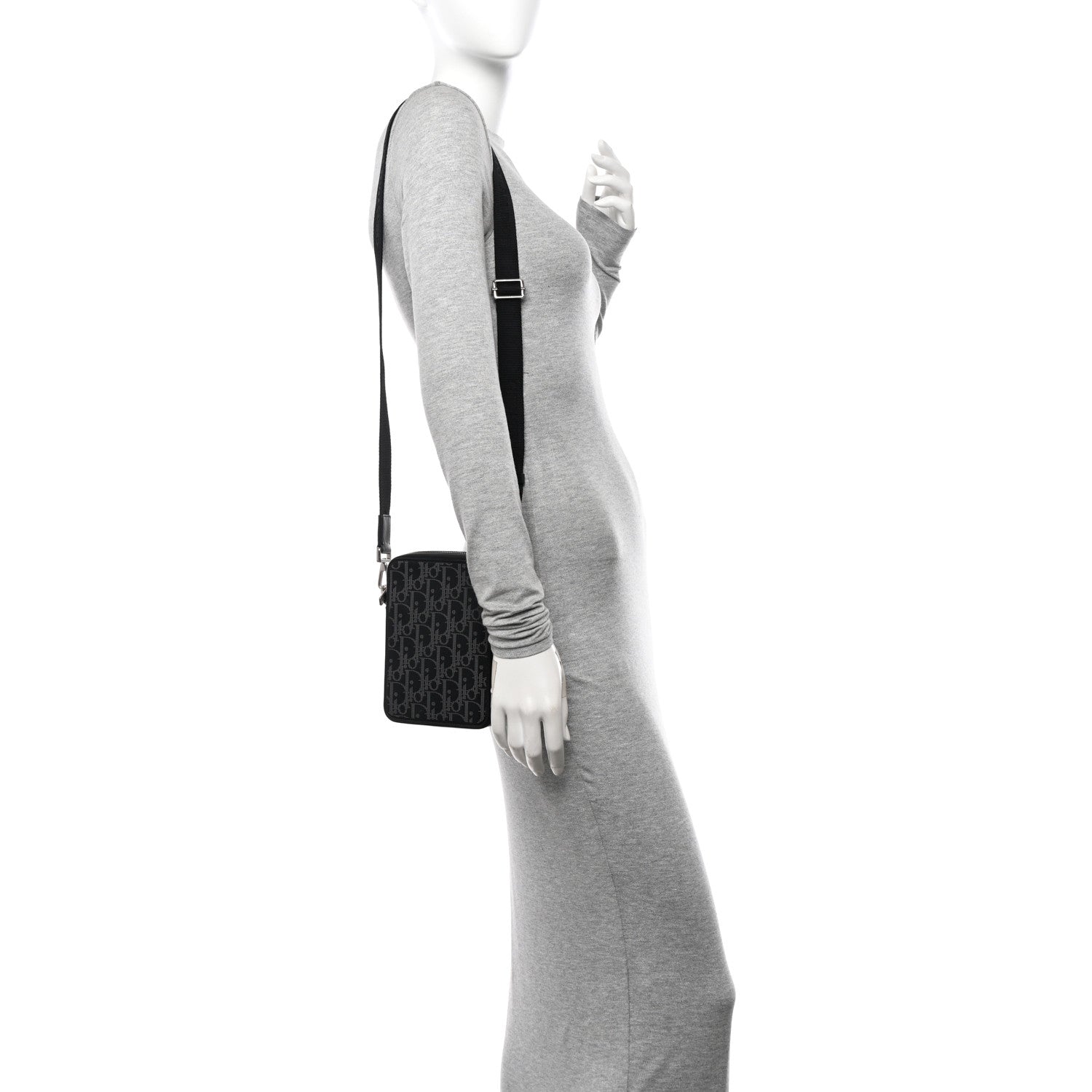 Christian Dior Calfskin Oblique Galaxy Perforated World Tour Messenger Pouch Black 2 of 10