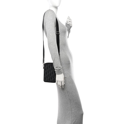 Christian Dior Calfskin Oblique Galaxy Perforated World Tour Messenger Pouch Black 2 of 10