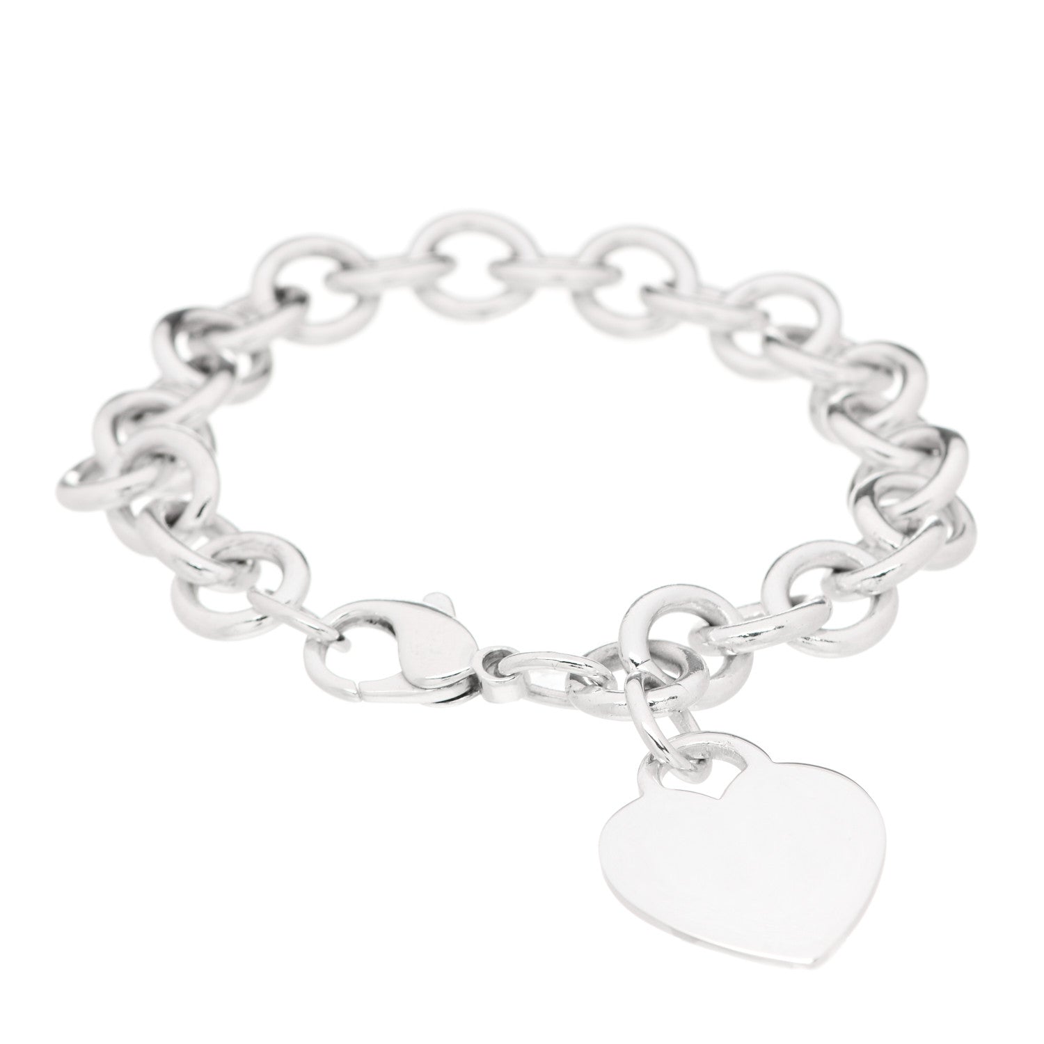 Tiffany Sterling Silver Heart Tag Charm Bracelet 1 of 3