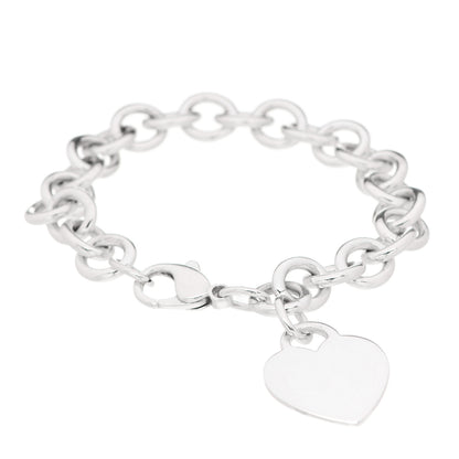 Tiffany Sterling Silver Heart Tag Charm Bracelet 1 of 3
