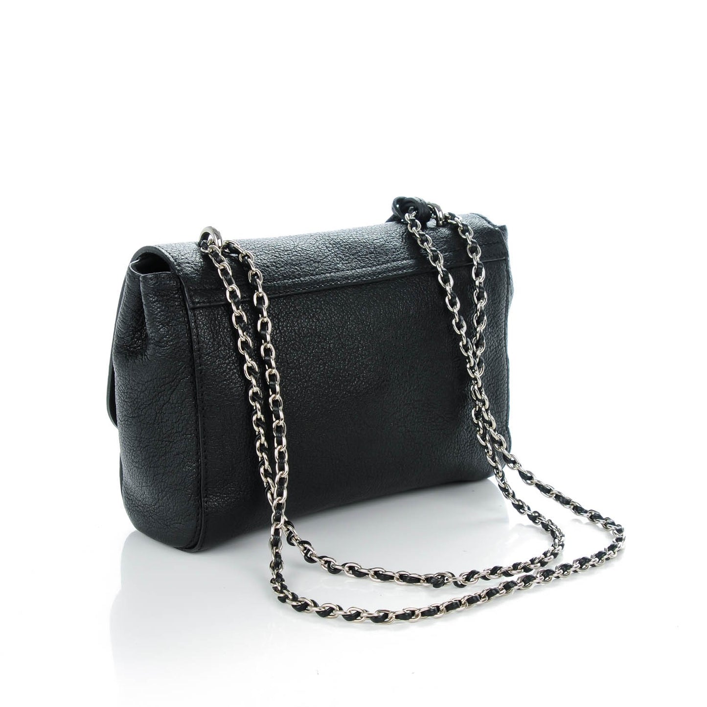 Glossy Goatskin Small Lily Flap Black