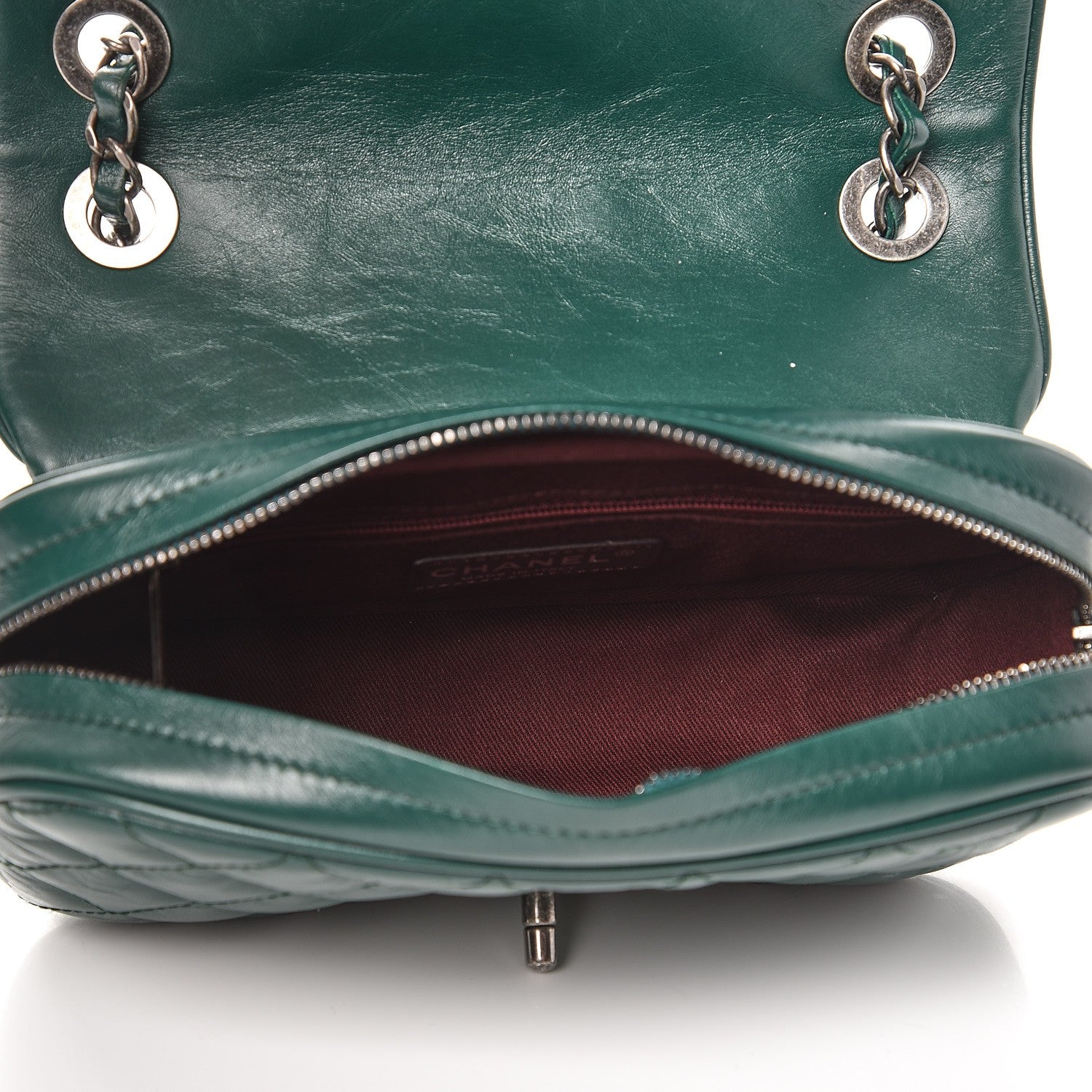 Chanel Aged Calfskin Quilted Small Easy Flap Green 5 of 8